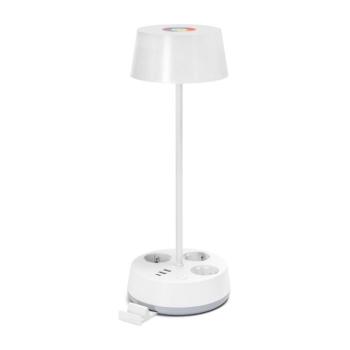 B.V. -LED RGBW Fényerőszabályozható asztali lámpa konnektorokkal és USB-porttal LED/4,6W/230V fehér B1031143J kép