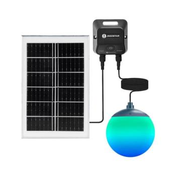 B.V. -LED RGBW napelemes függőlámpa MESH 20W/3,7V 4000 mAh 2700K-6500K IP65 átm. 15 cm S1030233U kép