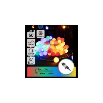 B.V. - LED RGBY kültéri dekorációs fényfüzér 50xLED/3,6W/230V/8 funkció 5m IP44 B103031RK kép