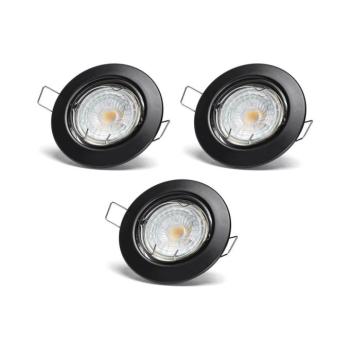 B.V. - SZETT 3x LED süllyesztett mennyezeti lámpa 1xGU10/4,5W/230V 6500K fekete B10307OT2 kép