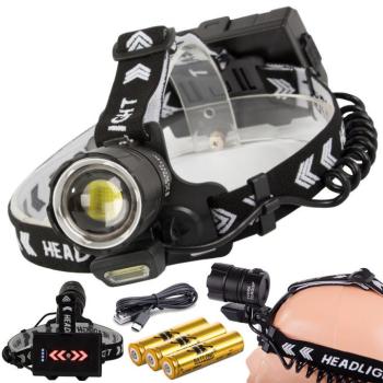 Bailong BL-T37-P360 LED fejlámpa USB, powerbankkal, fekete kép