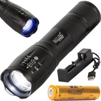 Bailong BL-UV-395 LED Q3 UV taktikai zseblámpa, fekete kép