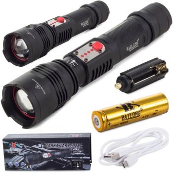 Bailong Cree LED USB katonai zseblámpa kép