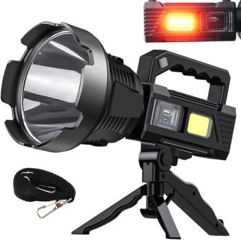 Bailong Tourist XHP90 keresőlámpa állvánnyal, powerbankkal, fekete kép