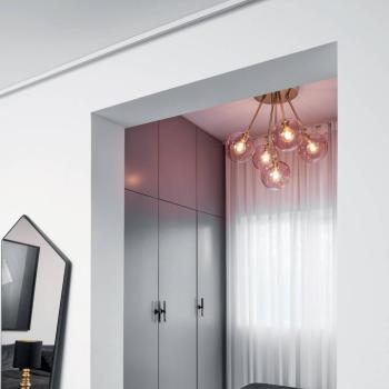 Ballroom Molecule mennyezeti világítás, rózsaszín, üveg, 5 izzós kép