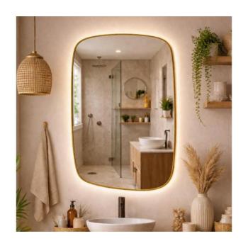 Baltica Design-LED Tükör háttérvilágítással STONE CALM 15W/230V 4500K 90x60 cm IP65 arany 5904107932651 kép
