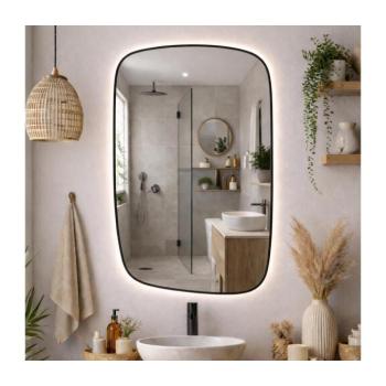 Baltica Design-LED Tükör világítással STONE CALM 15W/230V 4500K 90x60 cm IP65 fekete 5904107932620 kép
