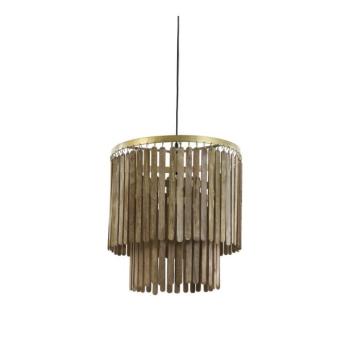 Barna függőlámpa fa búrával Gularo – Light & Living kép