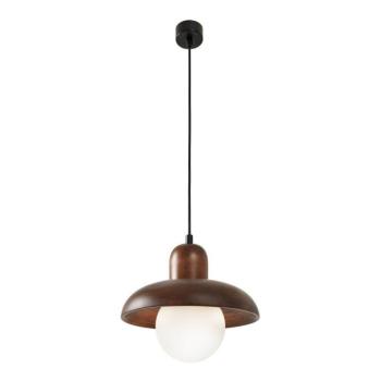 Barna függőlámpa fa búrával ø 25 cm Elsa – Opviq lights kép