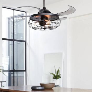 Beacon mennyezeti ventilátor fény Fanaway Industri fekete csendes kép