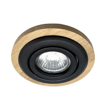 Beépíthető lámpatest TOBBY 1xGU10/20W/230V átm. 11,5 cm tölgy/fekete LM-1.281/NATURALNY kép