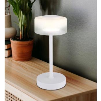 Belinda LED asztali világítás, fehér, magasság 33 cm, fém