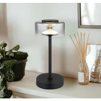 Belinda LED asztali világítás, füstszürke, magasság 33 cm, fém kép