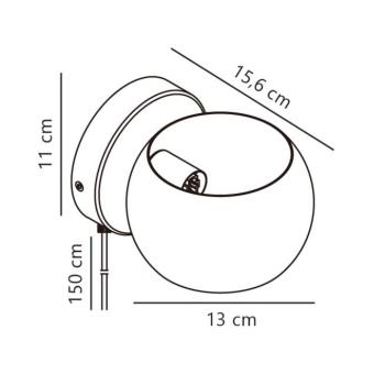 Belir up/down fali világítás dugóval, barna kép