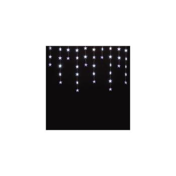 Home KAF 50L LED-es csillag fényfüggöny, 1,35 m / 50 db hidegfehér LED csillag figurákban, átlátszó vezeték, hálózati adapter, beltéri kivitel kép