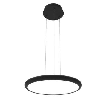 Benett LED lógó lámpa, fekete, Ø 50 cm, fém/akril kép
