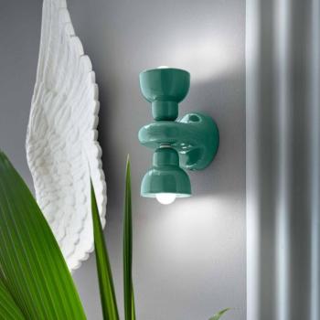 Berimbau fali lámpa, türkizkék, 2-lámpás kép