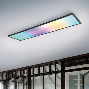 Beta LED mennyezeti lámpa, hossza 119 cm, fekete, RGBW, CCT kép