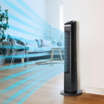 Bewello oszlopventilátor 77cm Időzíthető álló ventilátor 45w bw2053bk toronyventilátor fekete kép