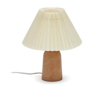 Bézs-natúr színű kaucsukfa asztali lámpa textil búrával (magasság 33 cm) Benicarlo – Kave Home kép