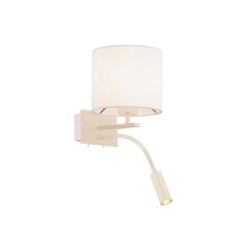 Bilo fali lámpa, bézs, textil, kétszemélyes, olvasólámpa kép