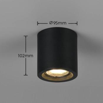 Biscotto mennyezeti lámpa, matt fekete, Ø 9,5 cm, fém, IP44 kép