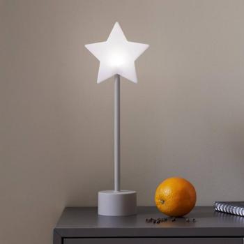 Blizz LED tölthető asztali világítás, szürke, 40 cm, csillag alakú, dimmelhető kép