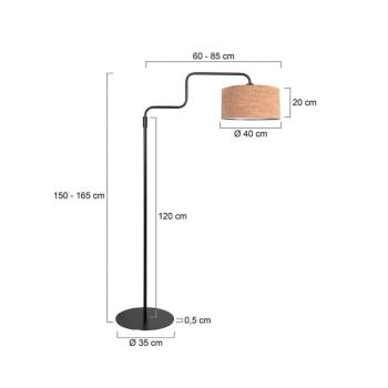 Bloeba álló lámpa, fekete/barna, magasság 165 cm, parafa kép
