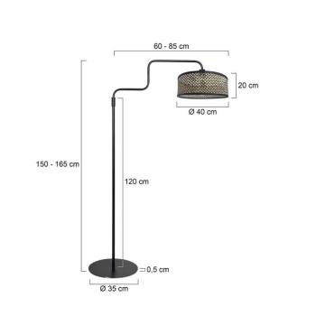 Bloeba álló lámpa, fekete/sötét fa, magasság 165 cm, fa kép