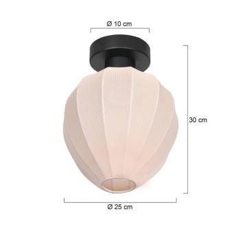 Bloeba mennyezeti lámpa, fehér/fekete, Ø 25 cm, vászon/fém kép