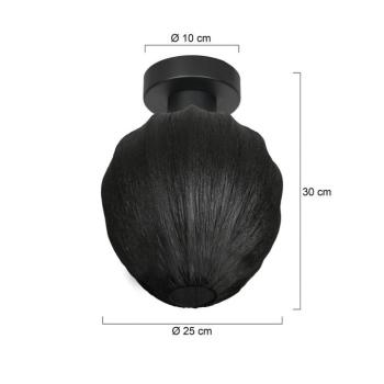 Bloeba mennyezeti lámpa, fekete, Ø 25 cm, vászon/fém kép