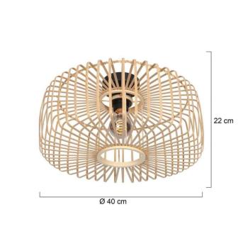 Bloeba mennyezeti világítás, Ø 40 cm, fa, természetes, E27 kép