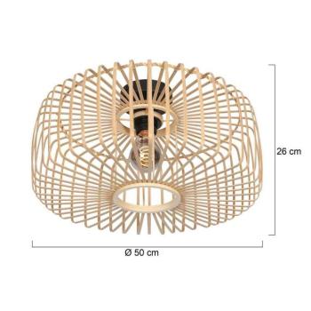 Bloeba mennyezeti világítás, Ø 50 cm, fa, természetes, E27 kép