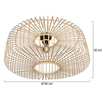Bloeba mennyezeti világítás, Ø 60 cm, fa, természetes, E27 kép