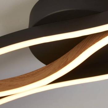 Bloom Swirl LED mennyezeti lámpa, fekete/fa kép