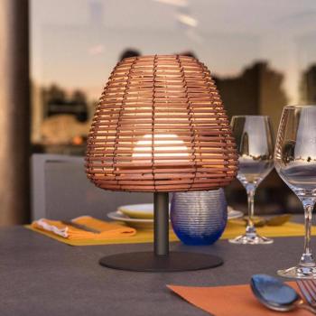 Boheme LED tölthető asztali világítás, sötét szürke/barna, magasság 25 cm kép