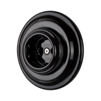 Bohemia-Design - Porcelán retró fali aljzat kerettel SCHUKO 250V/16A fekete K1-R52AG-BL kép