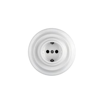 Bohemia-Design - porcelán retro fali dugalj kerettel SCHUKO 250V/16A fehér K1-R52AG kép