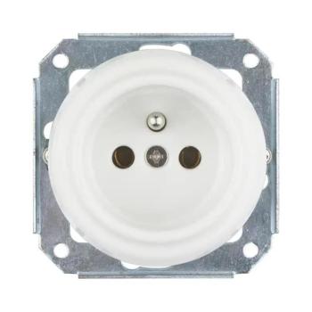Bohemia-Design - Porcelán retro háztartási fali aljzat, keret nélkül, 250V/16A, fehér 12357557 kép
