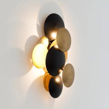 BOLLADARIA LED fali lámpa, fekete/arany, 42 x 27 cm, fém, dimmelhető fényerő kép