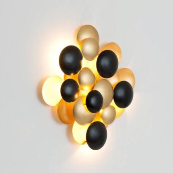 BOLLADARIA LED fali lámpa, fekete/arany, 56 x 55 cm, fém, dimmelhető fényerő kép