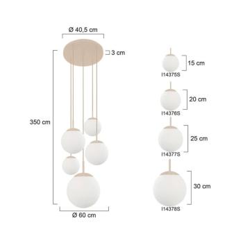 Bollique lógó világítás, krém/opálfehér, üveg, 5 izzós kép