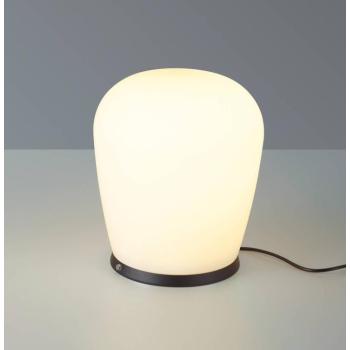 Bopp LED asztali lámpa Cara, fekete, Ø 18 cm, üveg kép