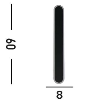 Bordo Oval LED kültéri fali világítás, magasság 60 cm, fekete alumínium kép