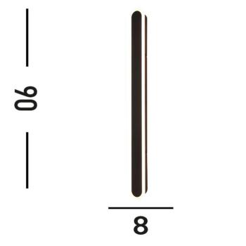 Bordo Oval LED kültéri fali világítás, magasság 90 cm, fekete alumínium kép