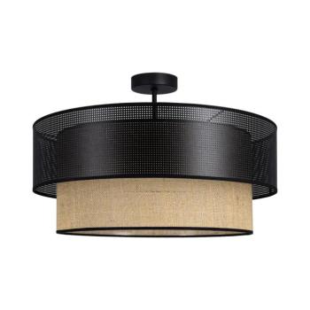BORHO felületre szerelhető csillár 1xE27/60W/230V, átm. 40 cm, fekete/juta 0375 kép