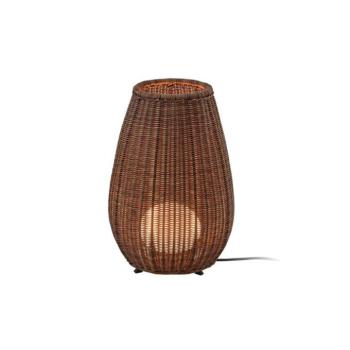 Bover LED asztali lámpa Amphora, barna/rattan-barna, 47 cm kép