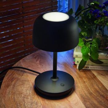 Bover LED asztali lámpa Bol, matt fekete, magasság 30 cm, alumínium kép