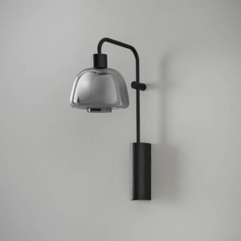Bover LED fali lámpa Drep A/04 füstszürke üveg, fekete 2700K kép
