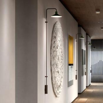 Bover LED fali lámpa Platet A/06, fekete/oliva szürke, 154 cm kép